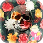 flower skull android application logo